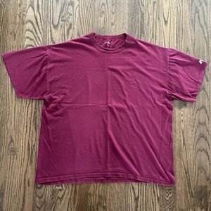 Russel Athletic Maroon Classic Blank Tee Short Sleeved Shirt
